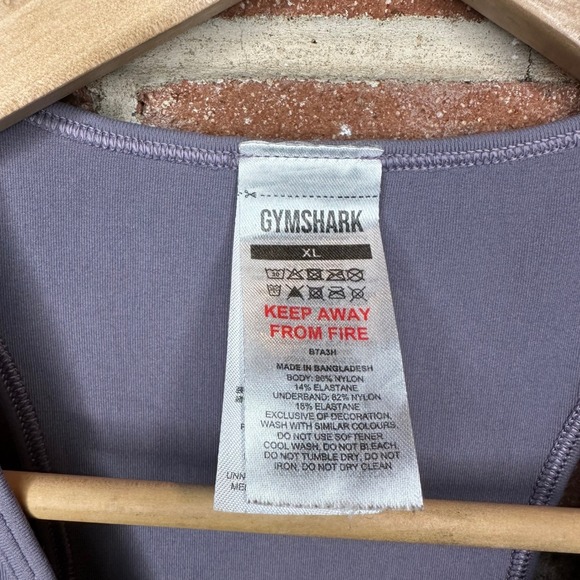 Gymshark XL Workout Bra Purple Athletic Racerback Cropped Sports - Picture 3 of 6